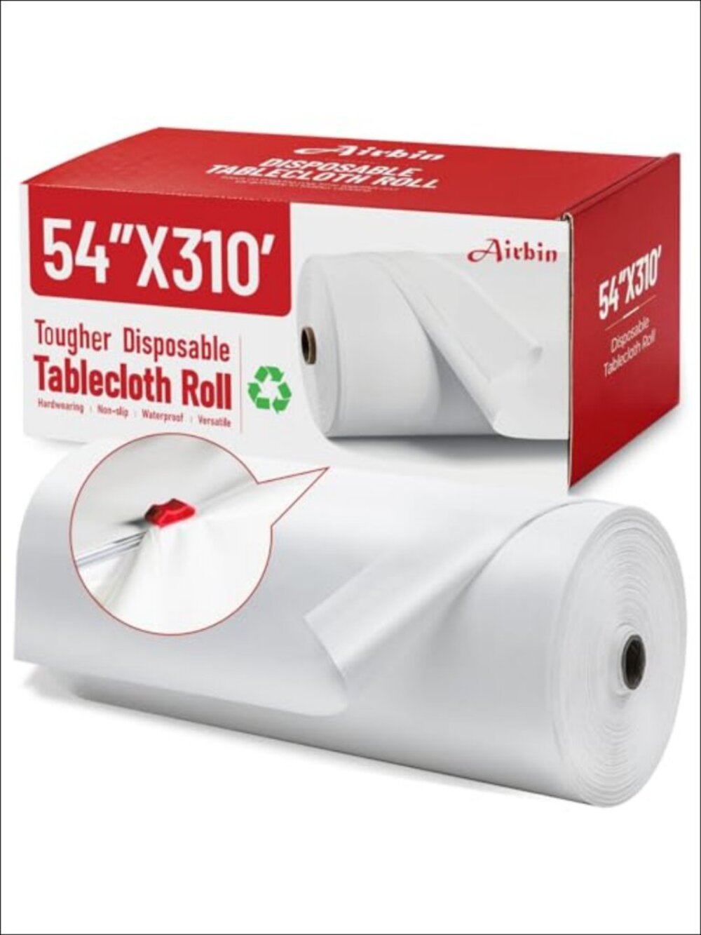Disposable Plastic Tablecloth Roll 310 Ft x 54 in PEVA Embossed